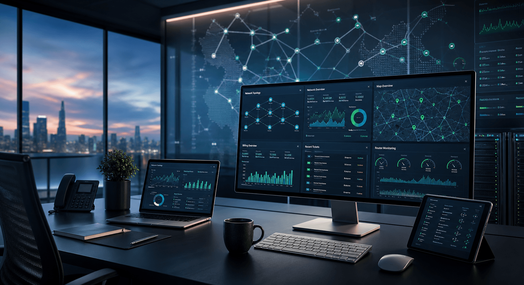 Pratinjau dasbor operasi Enterprise ISP